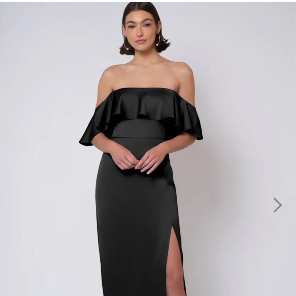 Jenny Yoo Elegant Black Off-Shoulder Dress